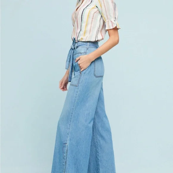 Anthropologie Light Blue Flare Jeans - Picture 5 of 13